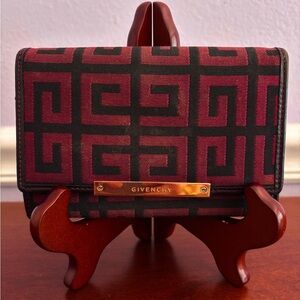 Givenchy Burgundy & Black Logo Wallet – Vintage Elegance, VGUC